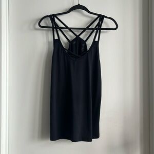 Women’s [L] Tank top casual, sport, yoga top, black, straps criss cross style